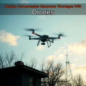Artistic representation for Ukraine Compensates Manpower Shortages With Drones