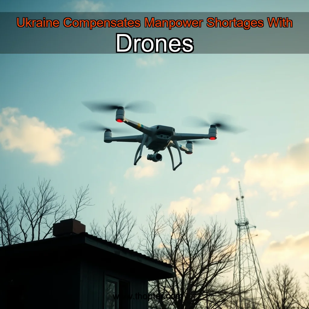 Artistic representation for Ukraine Compensates Manpower Shortages With Drones
