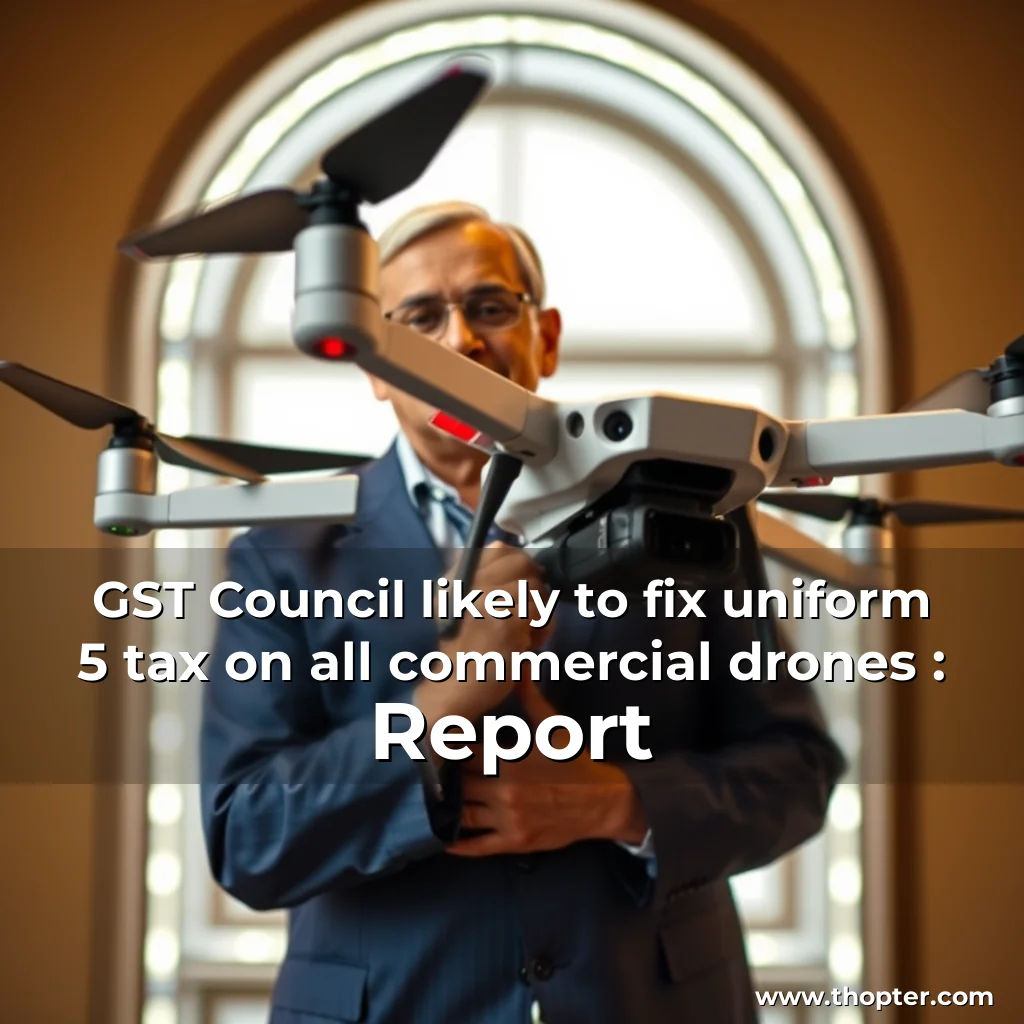 Artistic representation for GST Council likely to fix uniform 5 tax on all commercial drones : Report