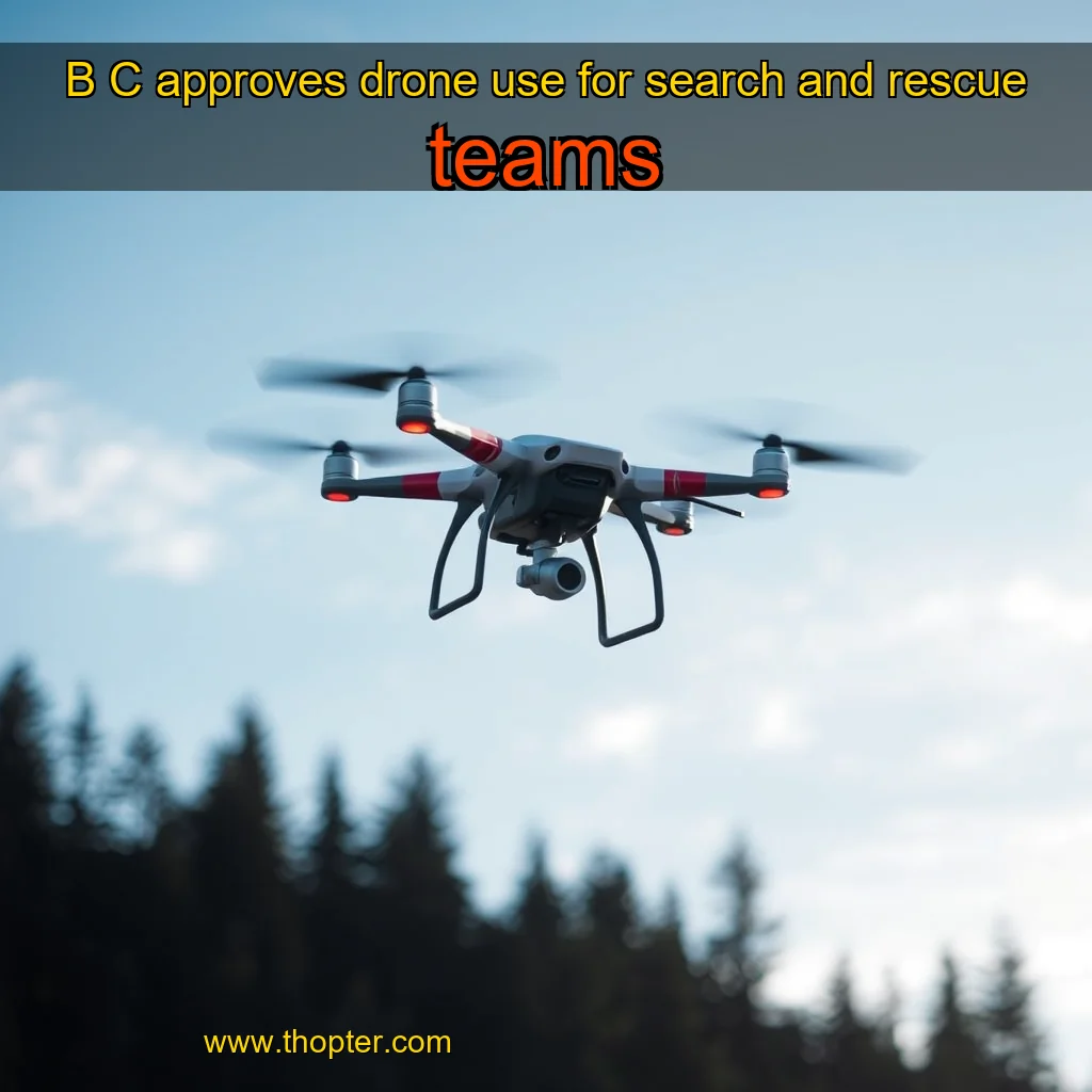 Artistic representation for B C approves drone use for search and rescue teams