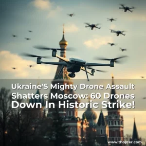 Artistic representation for Ukraine'S Mighty Drone Assault Shatters Moscow: 60 Drones Down In Historic Strike!