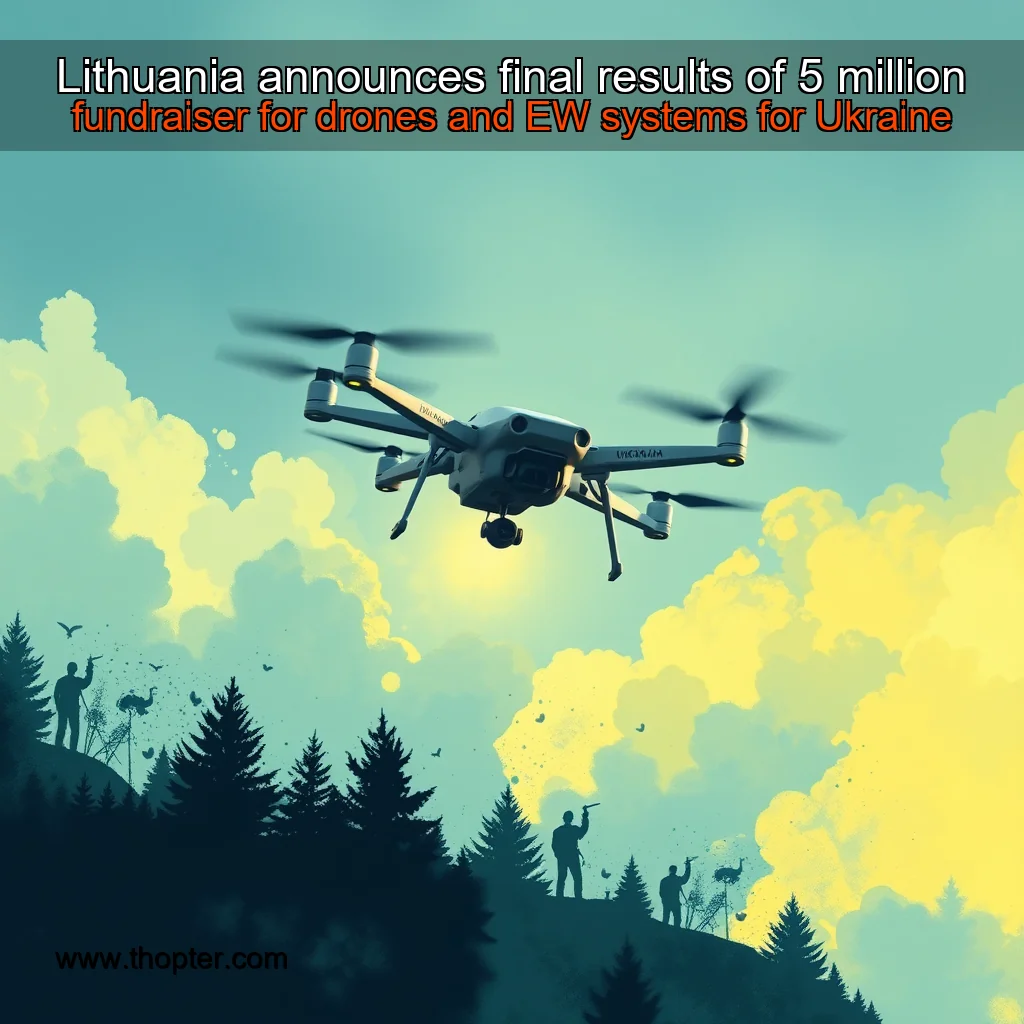 Artistic representation for Lithuania announces final results of 5 million fundraiser for drones and EW systems for Ukraine