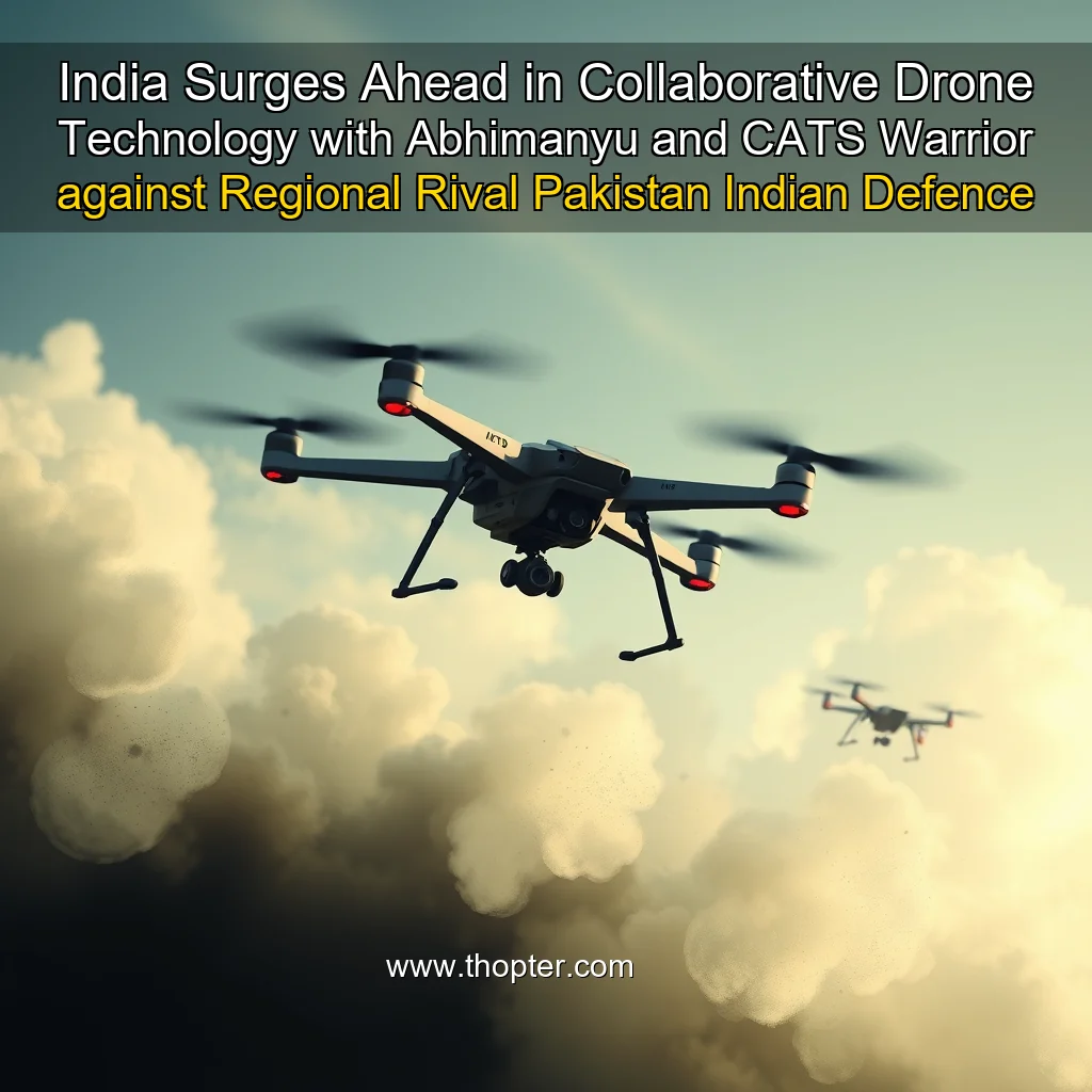 Artistic representation for India Surges Ahead in Collaborative Drone Technology with Abhimanyu and CATS Warrior against Regional Rival Pakistan Indian Defence Research Wing