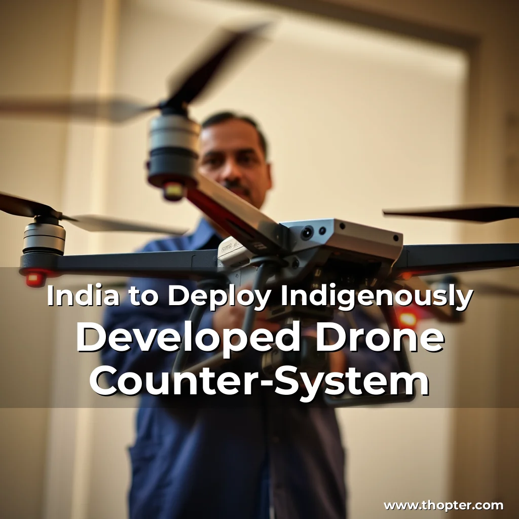 Artistic representation for India to Deploy Indigenously Developed Drone Counter-System