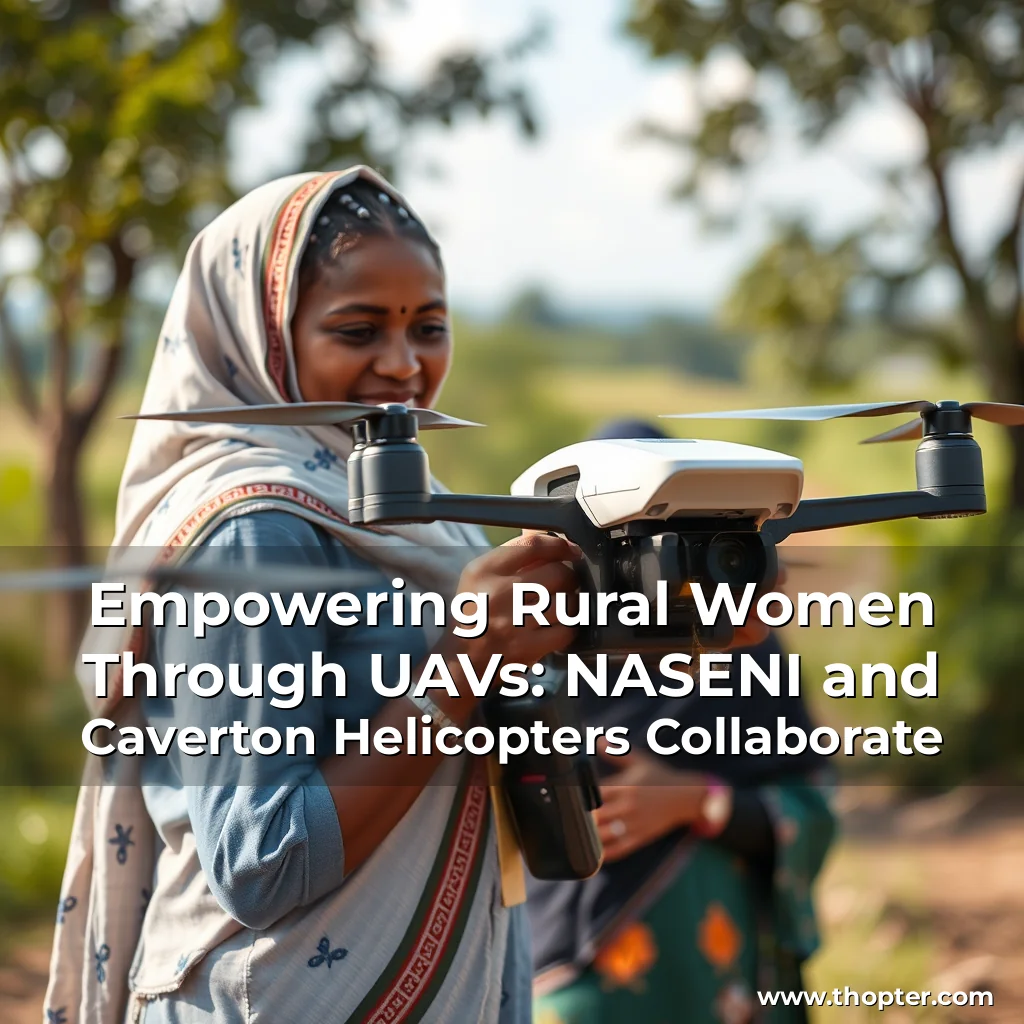 Artistic representation for Empowering Rural Women Through UAVs: NASENI and Caverton Helicopters Collaborate