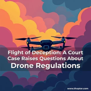 Artistic representation for Flight of Deception: A Court Case Raises Questions About Drone Regulations