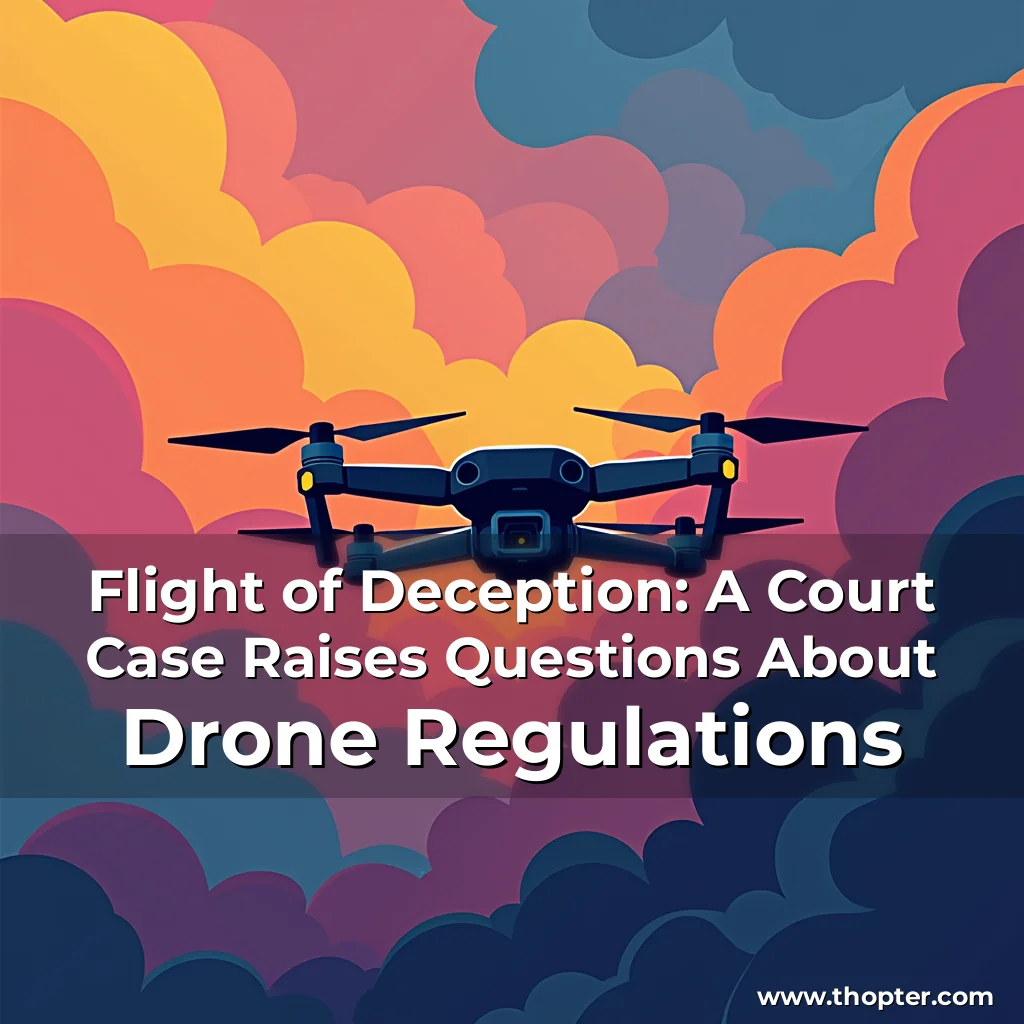 Artistic representation for Flight of Deception: A Court Case Raises Questions About Drone Regulations