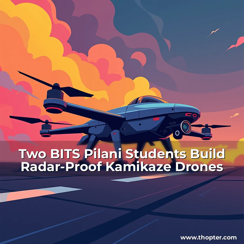 Artistic representation for Two BITS Pilani Students Build Radar-Proof Kamikaze Drones